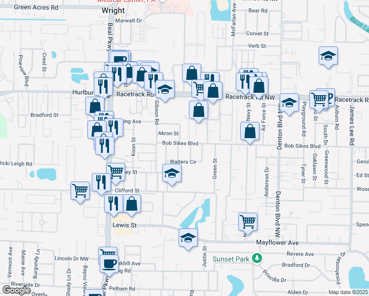map of restaurants, bars, coffee shops, grocery stores, and more near 119 Bob Sikes Boulevard in Fort Walton Beach