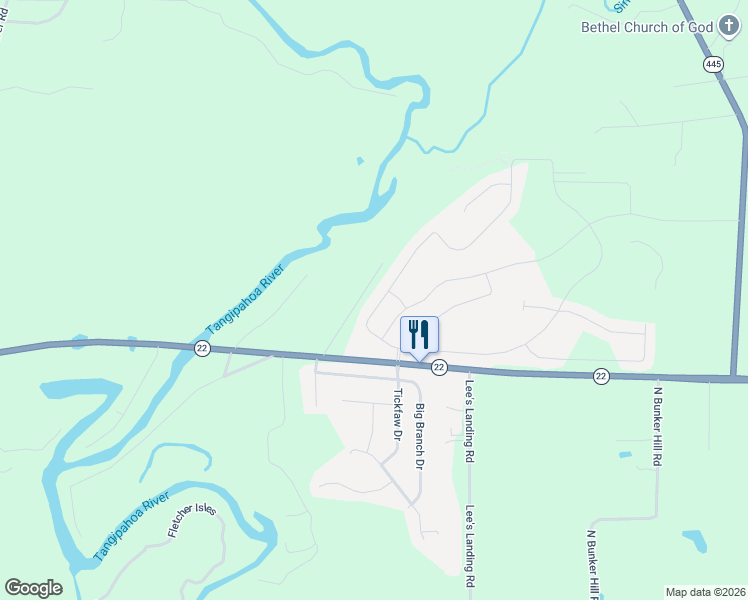 map of restaurants, bars, coffee shops, grocery stores, and more near 40073 Cypress View Road in Ponchatoula