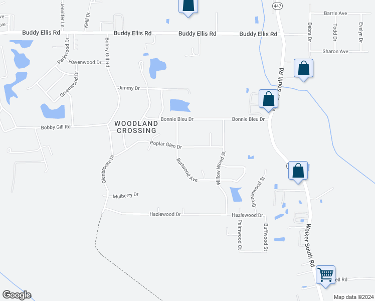 map of restaurants, bars, coffee shops, grocery stores, and more near 26358 Poplar Glen Drive in Denham Springs