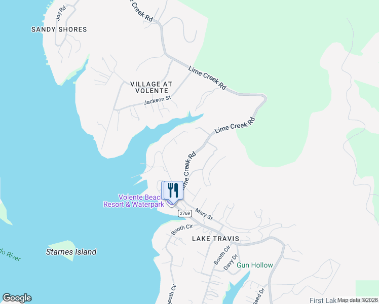 map of restaurants, bars, coffee shops, grocery stores, and more near 16104 Puryear Street in Volente