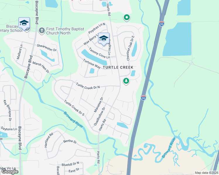 map of restaurants, bars, coffee shops, grocery stores, and more near 844 Turtle Creek Drive North in Jacksonville