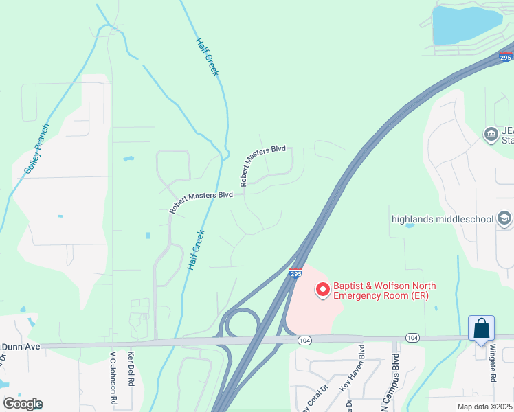 map of restaurants, bars, coffee shops, grocery stores, and more near 5116 Johnson Creek Drive in Jacksonville