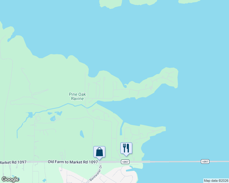 map of restaurants, bars, coffee shops, grocery stores, and more near 16770 Hunters Trail in Montgomery