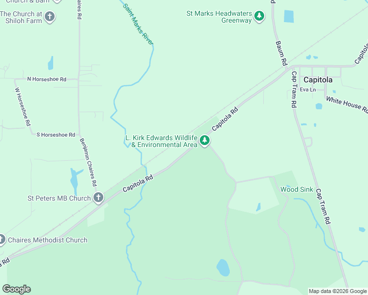 map of restaurants, bars, coffee shops, grocery stores, and more near 10246 Capitola Road in Tallahassee