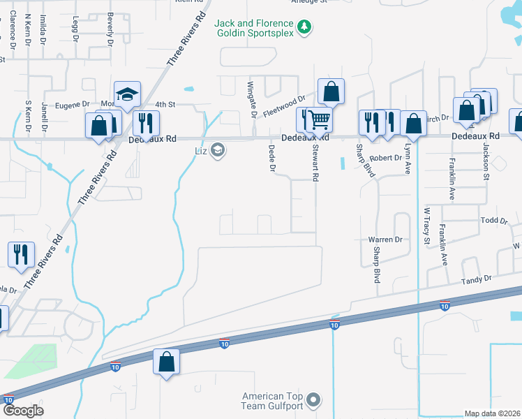 map of restaurants, bars, coffee shops, grocery stores, and more near 11158 Vixen Loop in Gulfport
