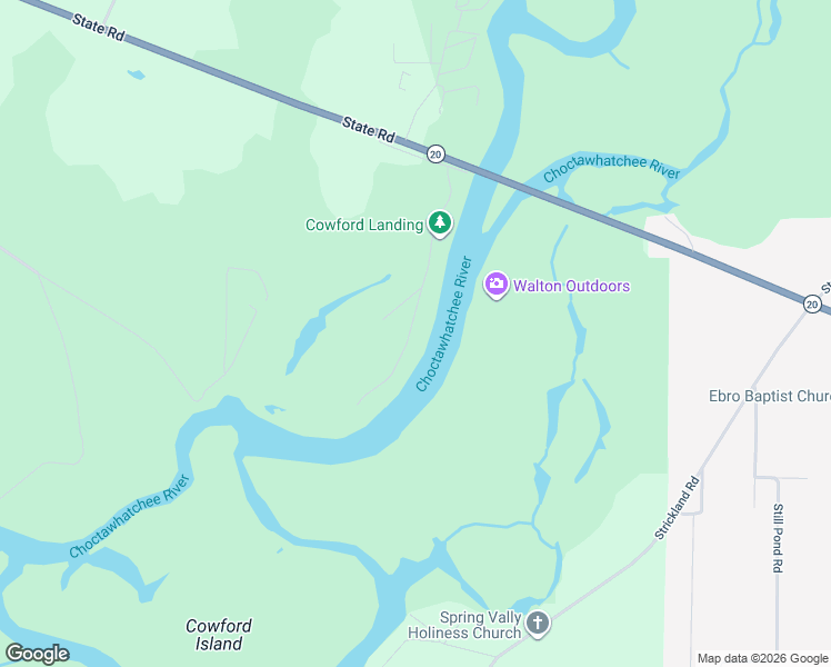 map of restaurants, bars, coffee shops, grocery stores, and more near 439 Big Cedar Road in Ponce de Leon