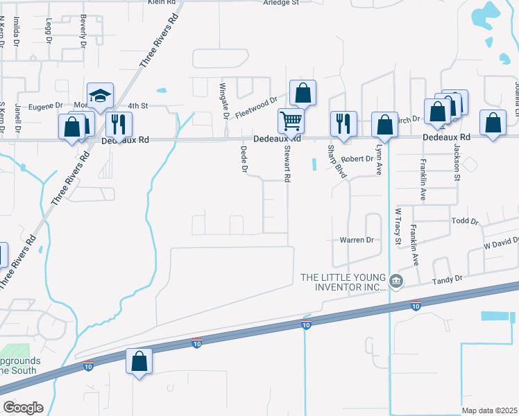 map of restaurants, bars, coffee shops, grocery stores, and more near 11127 Dede Drive in Gulfport
