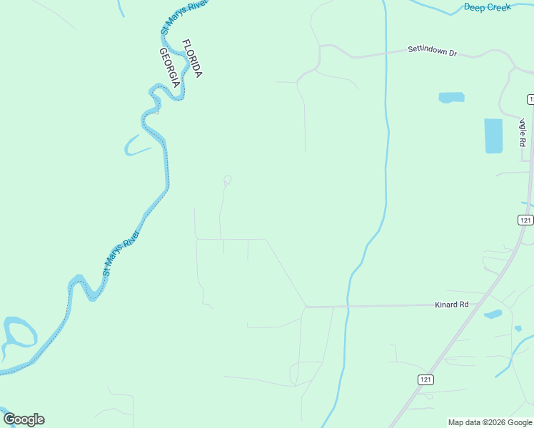 map of restaurants, bars, coffee shops, grocery stores, and more near 1612 Kinard Road in Bryceville