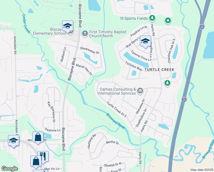 map of restaurants, bars, coffee shops, grocery stores, and more near 1248 Squirrel Lane South in Jacksonville