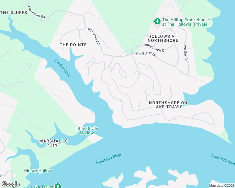 map of restaurants, bars, coffee shops, grocery stores, and more near 17801 Navigation Lane in Lago Vista
