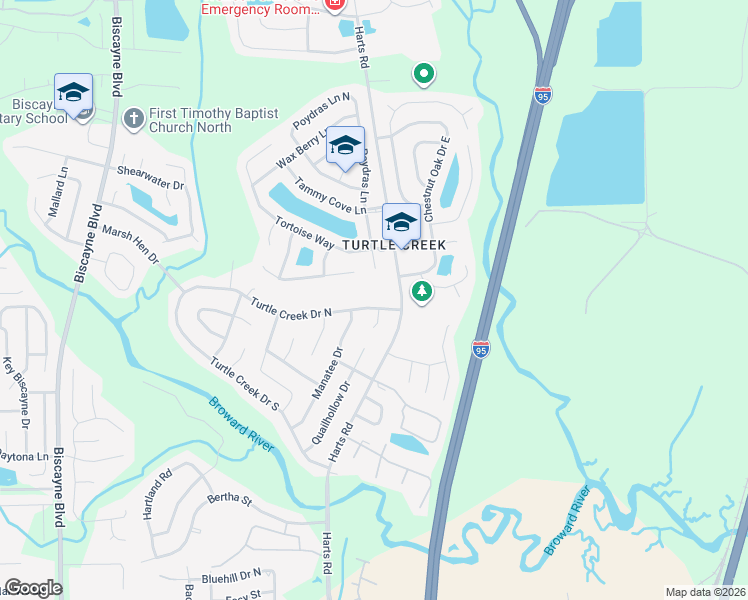 map of restaurants, bars, coffee shops, grocery stores, and more near 844 Turtle Creek Drive North in Jacksonville