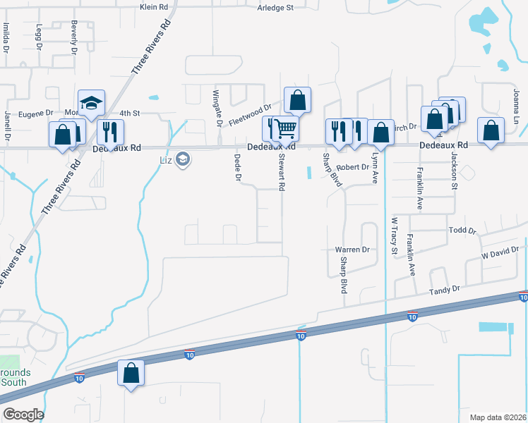 map of restaurants, bars, coffee shops, grocery stores, and more near 13360 Lehmann Court in Gulfport