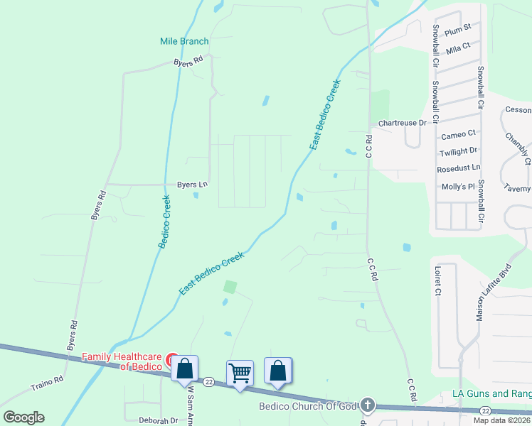 map of restaurants, bars, coffee shops, grocery stores, and more near 41642 Brook Hannah Drive in Ponchatoula
