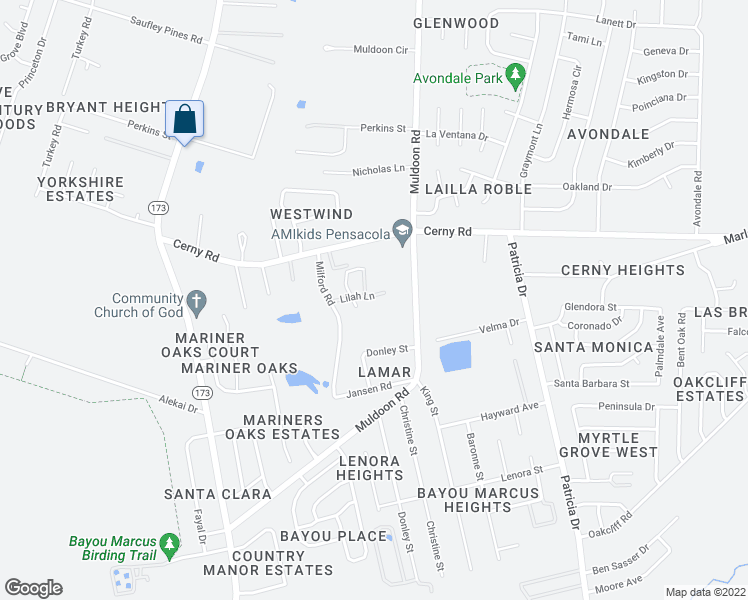 map of restaurants, bars, coffee shops, grocery stores, and more near 7781 Lilah Lane in Bellview