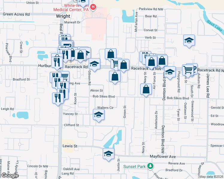 map of restaurants, bars, coffee shops, grocery stores, and more near 102A Hydac Road in Fort Walton Beach