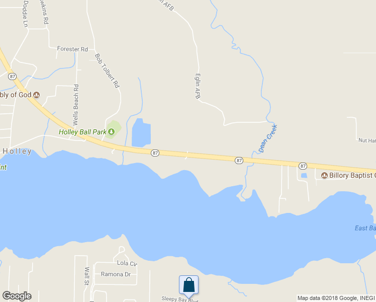 map of restaurants, bars, coffee shops, grocery stores, and more near 3652 Florida 87 in Navarre