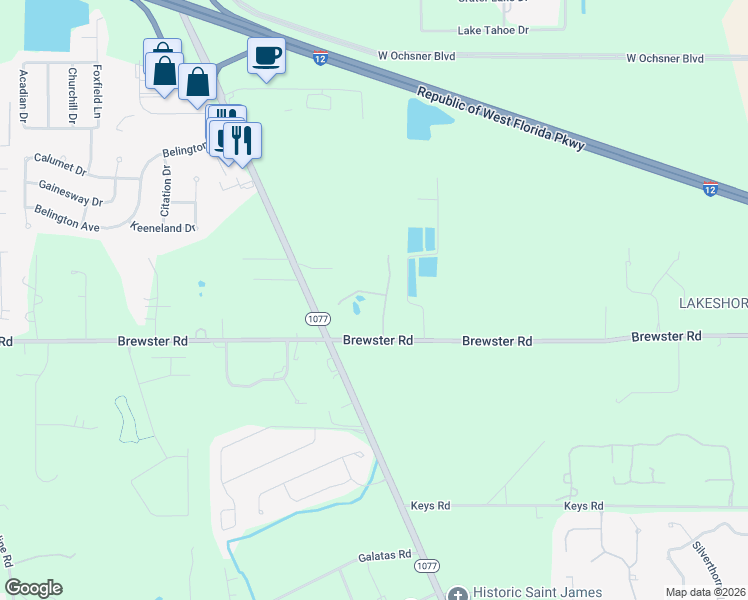 map of restaurants, bars, coffee shops, grocery stores, and more near 117 Heritage Oaks Boulevard in Covington