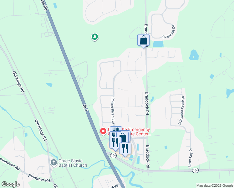 map of restaurants, bars, coffee shops, grocery stores, and more near 11754 Deep Springs Drive North in Jacksonville