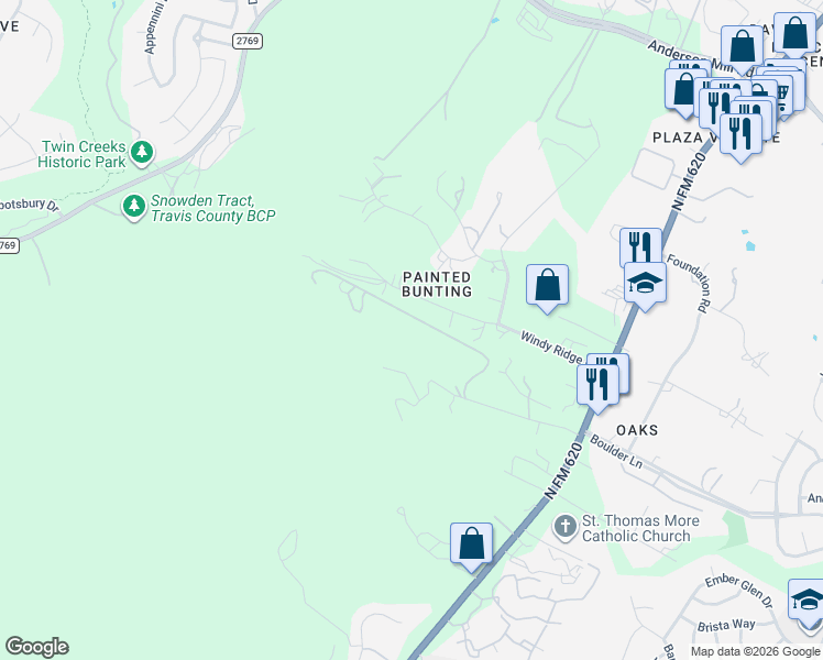 map of restaurants, bars, coffee shops, grocery stores, and more near 12307 Hanging Valley Drive in Austin