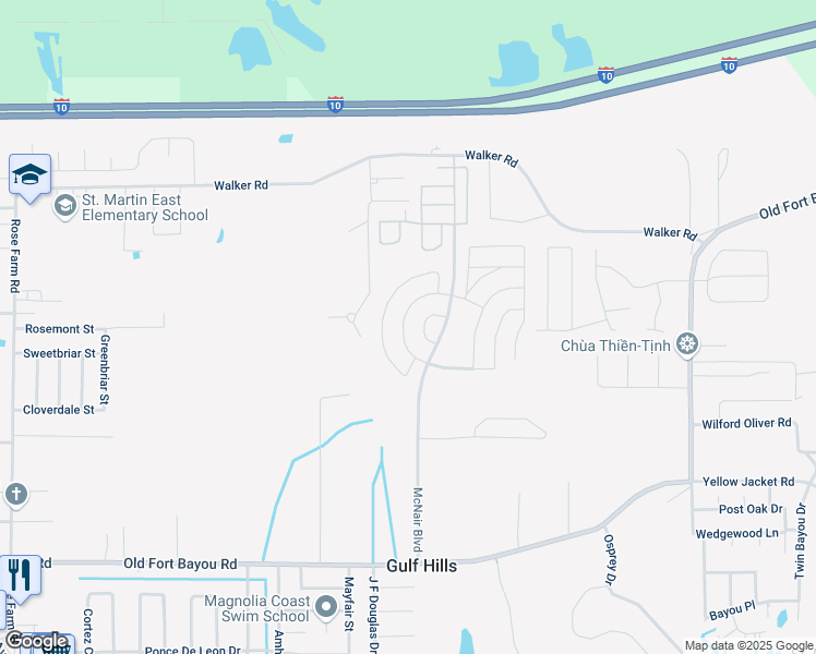 map of restaurants, bars, coffee shops, grocery stores, and more near 2024 Irma Circle in Ocean Springs