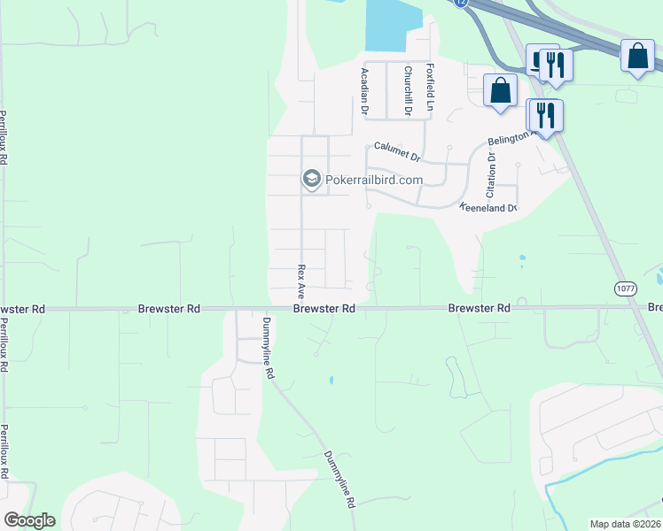 map of restaurants, bars, coffee shops, grocery stores, and more near 112 Mardi Street in Madisonville