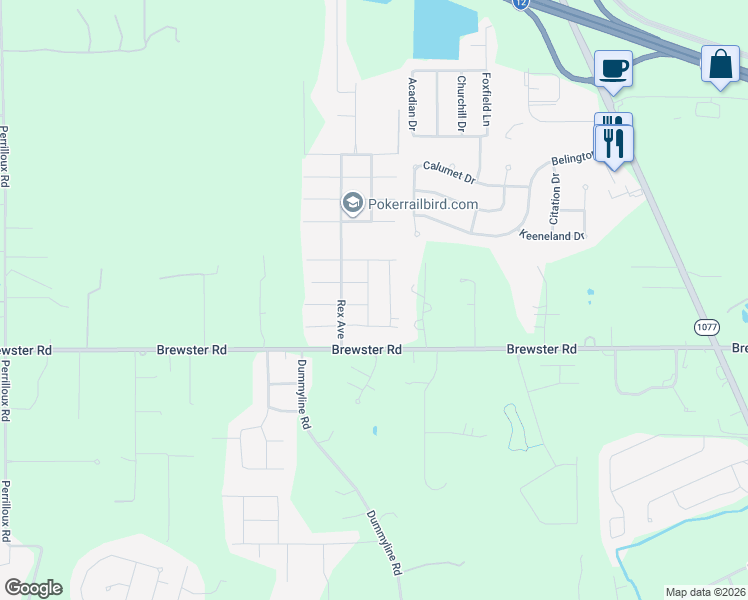 map of restaurants, bars, coffee shops, grocery stores, and more near 112 Mardi Street in Madisonville