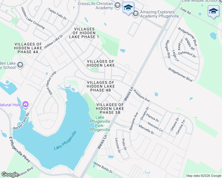 map of restaurants, bars, coffee shops, grocery stores, and more near 4613 Rolling Water Drive in Pflugerville