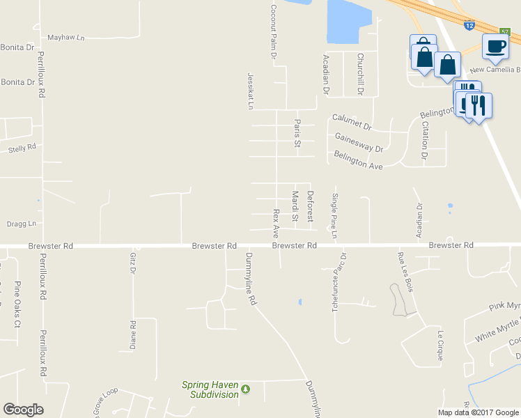 map of restaurants, bars, coffee shops, grocery stores, and more near 111 Lee Street in Madisonville