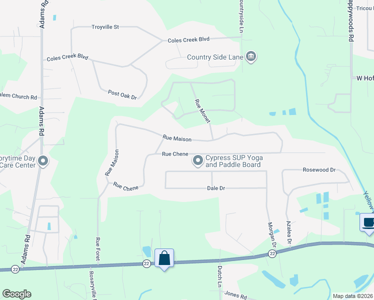 map of restaurants, bars, coffee shops, grocery stores, and more near 41267 Rue Chene in Ponchatoula