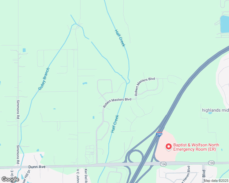 map of restaurants, bars, coffee shops, grocery stores, and more near 5125 Johnson Creek Drive in Jacksonville