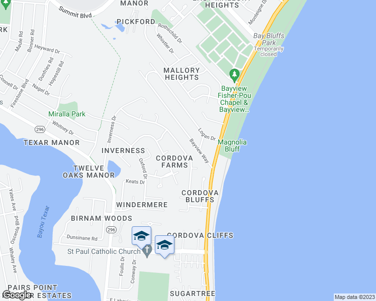map of restaurants, bars, coffee shops, grocery stores, and more near 2600 Semoran Drive in Pensacola