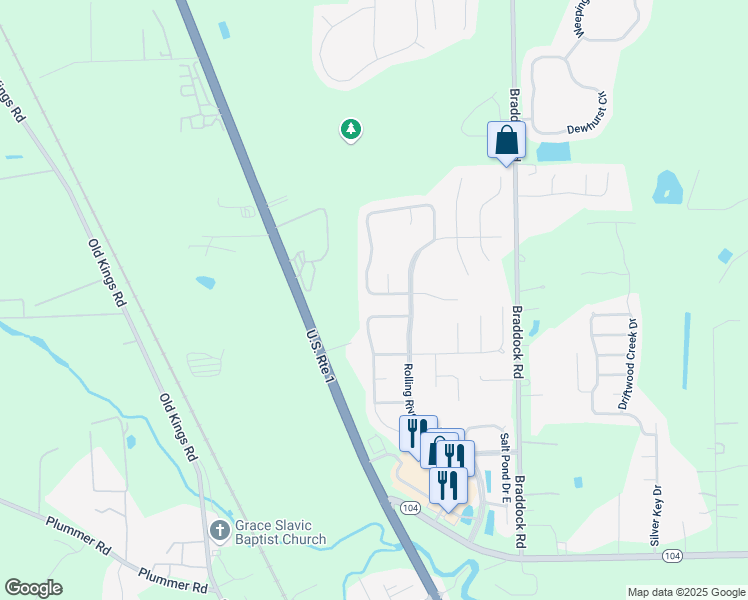 map of restaurants, bars, coffee shops, grocery stores, and more near 6960 Rapid River Drive in Jacksonville