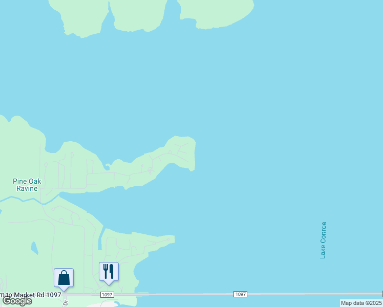 map of restaurants, bars, coffee shops, grocery stores, and more near 16274 Hunters Trail in Montgomery
