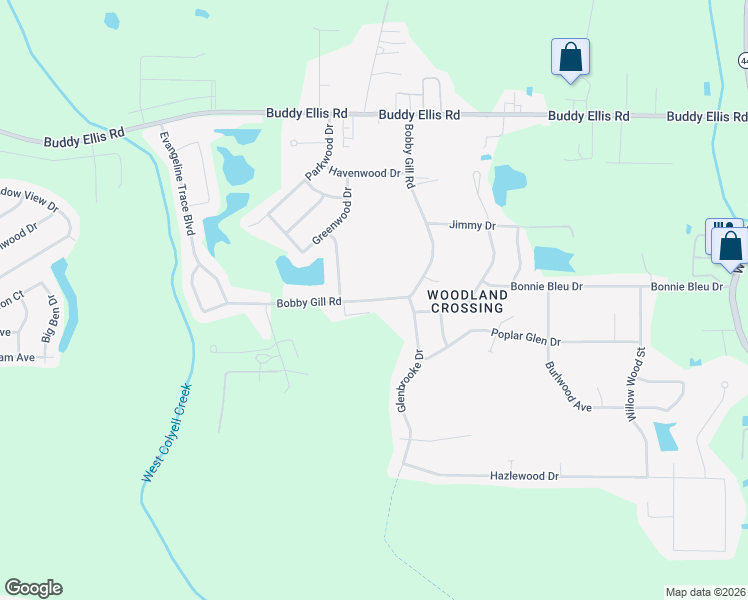 map of restaurants, bars, coffee shops, grocery stores, and more near 26205 Bobby Gill Road in Denham Springs