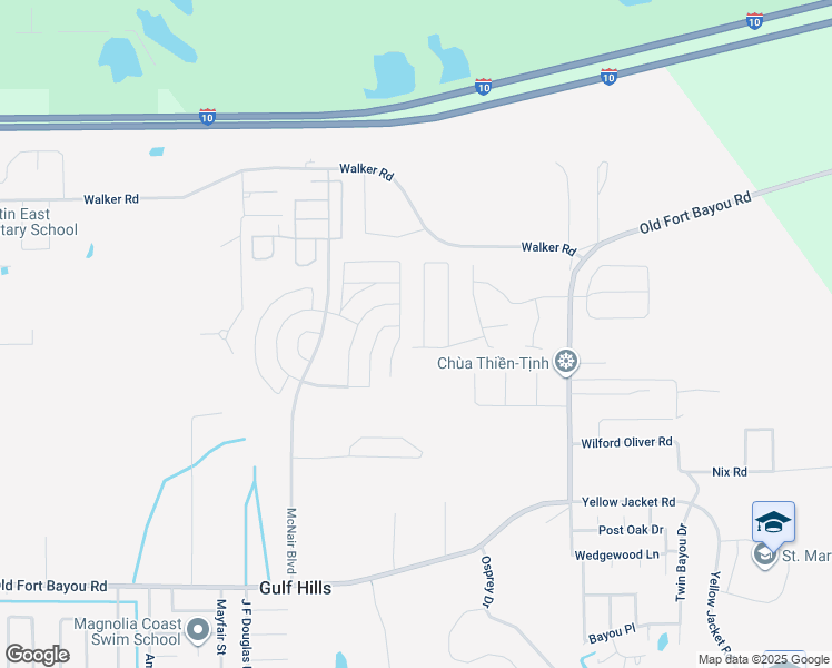 map of restaurants, bars, coffee shops, grocery stores, and more near 7727 Falcon Circle West in Ocean Springs