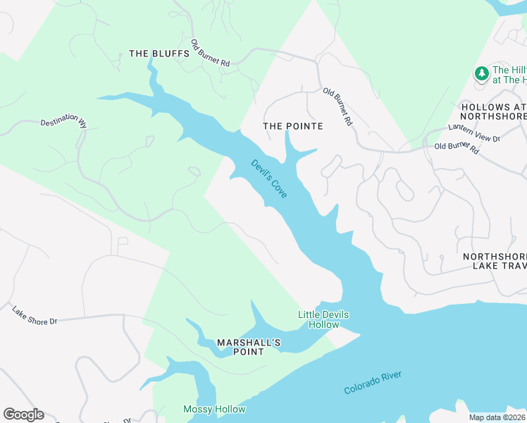 map of restaurants, bars, coffee shops, grocery stores, and more near 4617 Destination Way in Lago Vista