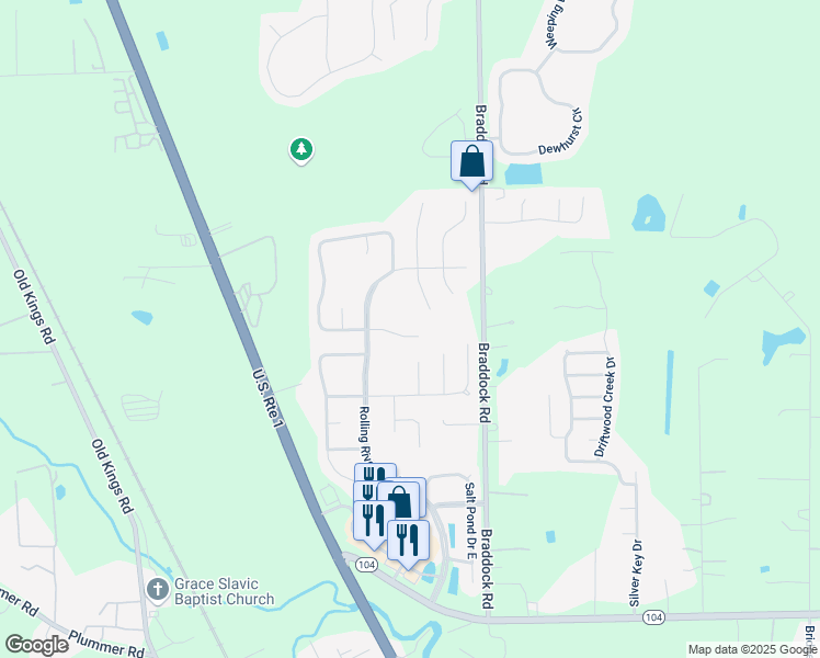 map of restaurants, bars, coffee shops, grocery stores, and more near 6826 Rapid River Drive in Jacksonville