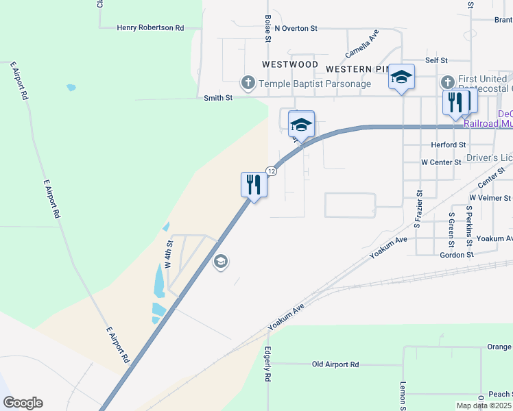 map of restaurants, bars, coffee shops, grocery stores, and more near 1575 West 4th Street in DeQuincy