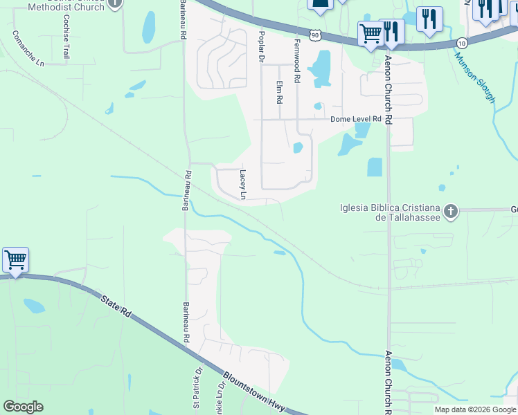 map of restaurants, bars, coffee shops, grocery stores, and more near 6209 Jordans Pass Drive in Tallahassee
