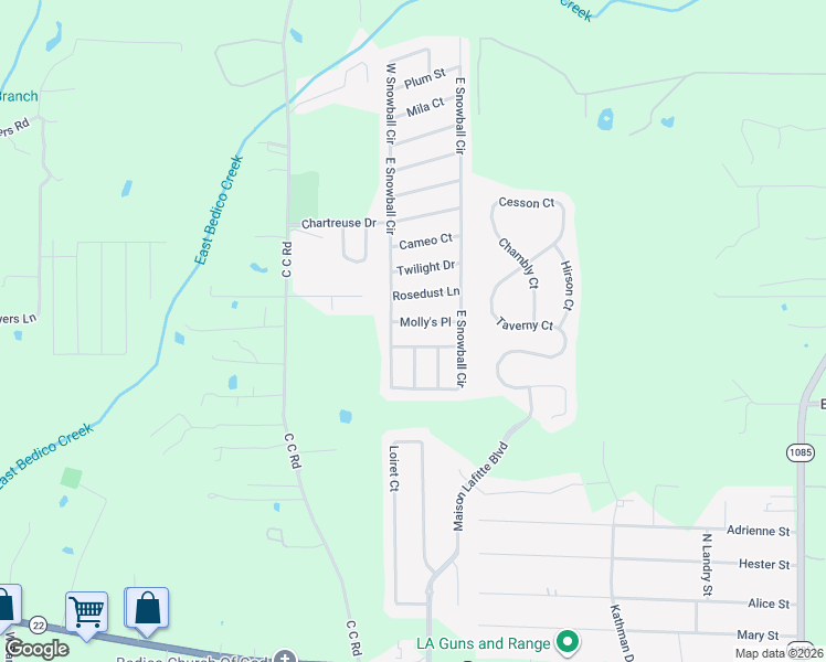 map of restaurants, bars, coffee shops, grocery stores, and more near 41065 Magenta Drive in Ponchatoula