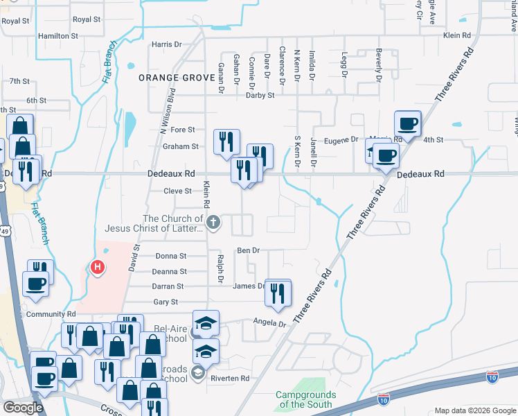 map of restaurants, bars, coffee shops, grocery stores, and more near 14426 Williamsburg Drive in Gulfport