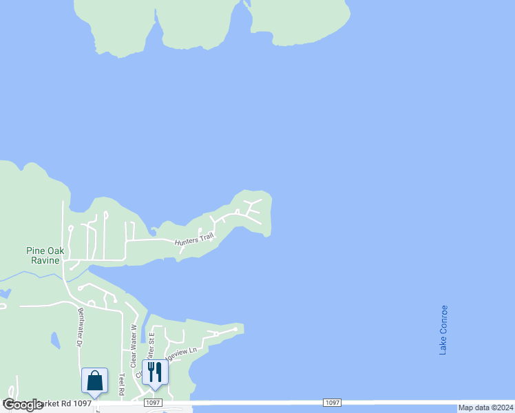 map of restaurants, bars, coffee shops, grocery stores, and more near 14042 Hunters Glen in Montgomery