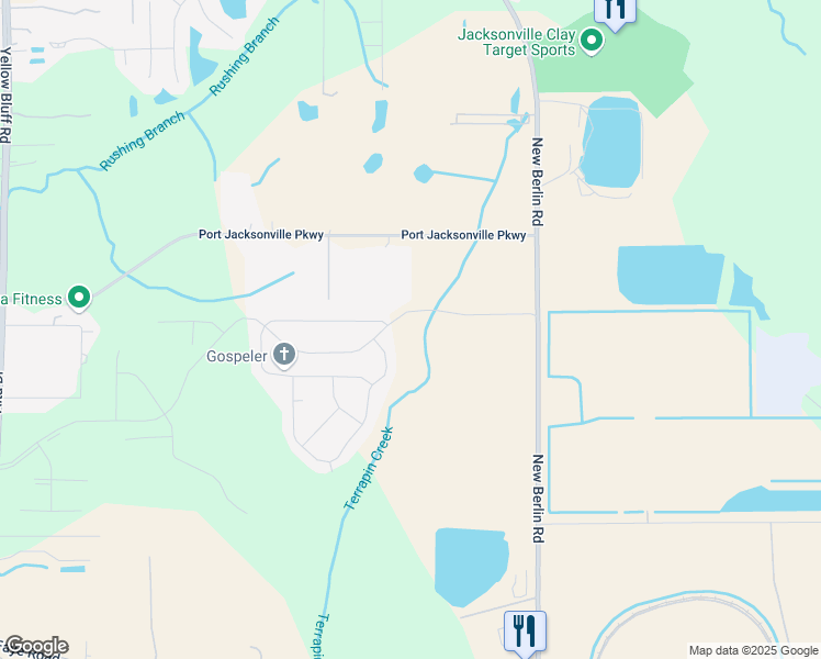 map of restaurants, bars, coffee shops, grocery stores, and more near 3700 Port Jacksonville Parkway in Jacksonville