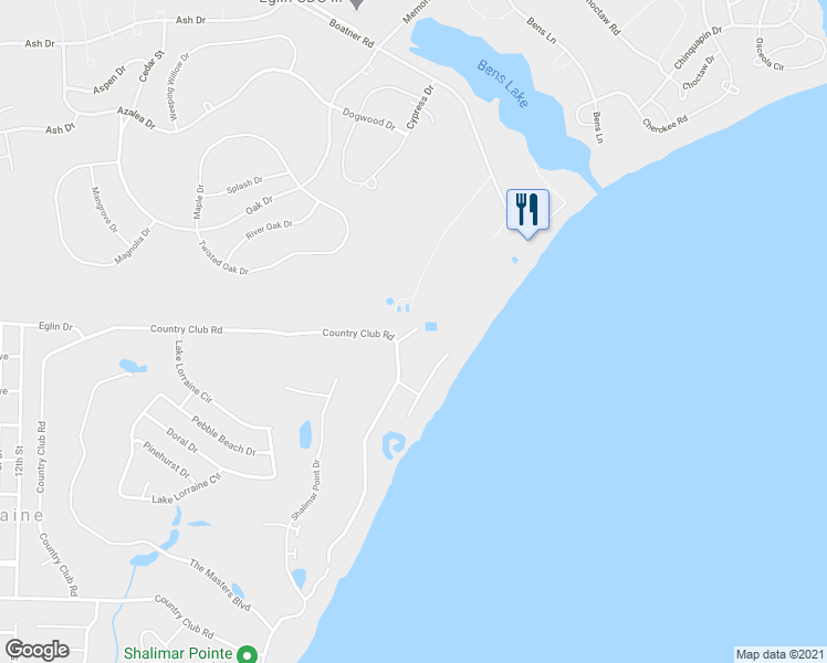 map of restaurants, bars, coffee shops, grocery stores, and more near 4 Davis Court in Shalimar