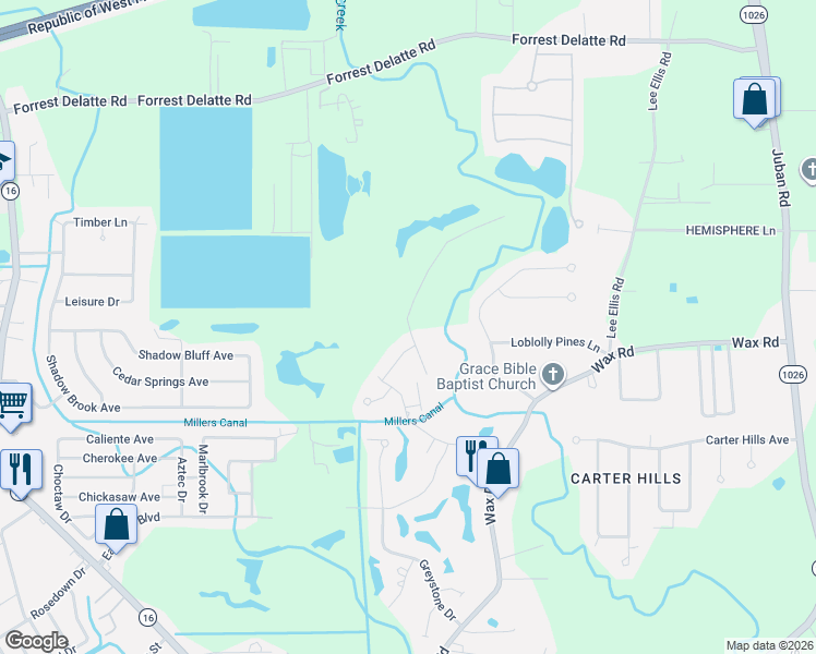 map of restaurants, bars, coffee shops, grocery stores, and more near 9585 Prairie Dunes Court in Denham Springs