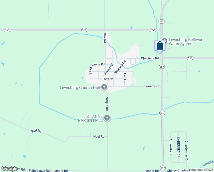 map of restaurants, bars, coffee shops, grocery stores, and more near 500 Bourque Road in Church Point