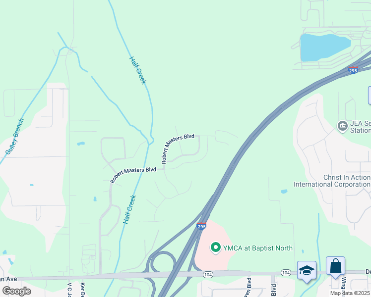 map of restaurants, bars, coffee shops, grocery stores, and more near Unnamed Road in Jacksonville