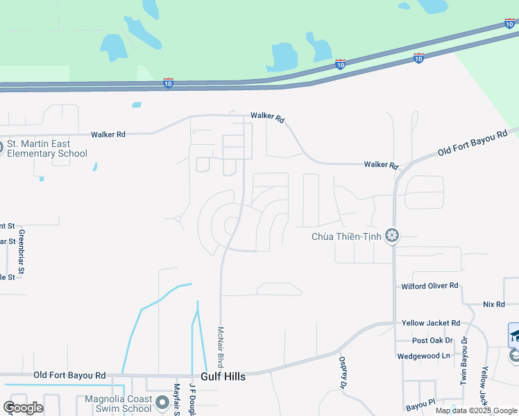 map of restaurants, bars, coffee shops, grocery stores, and more near 2109 Eva Avenue in Ocean Springs