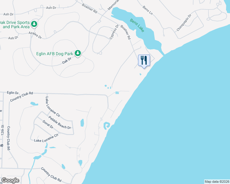 map of restaurants, bars, coffee shops, grocery stores, and more near 7 Davis Court in Shalimar