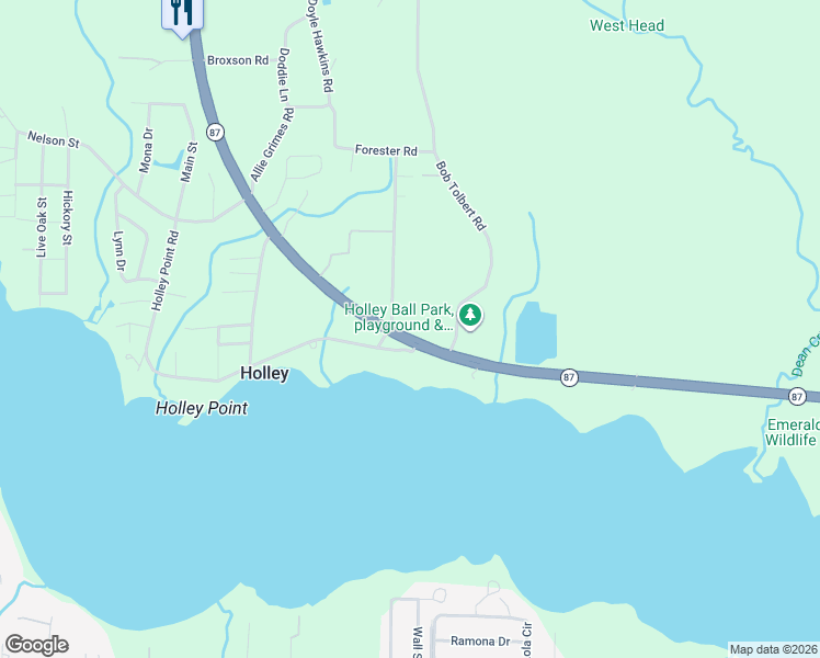 map of restaurants, bars, coffee shops, grocery stores, and more near 3868 Florida 87 in Navarre